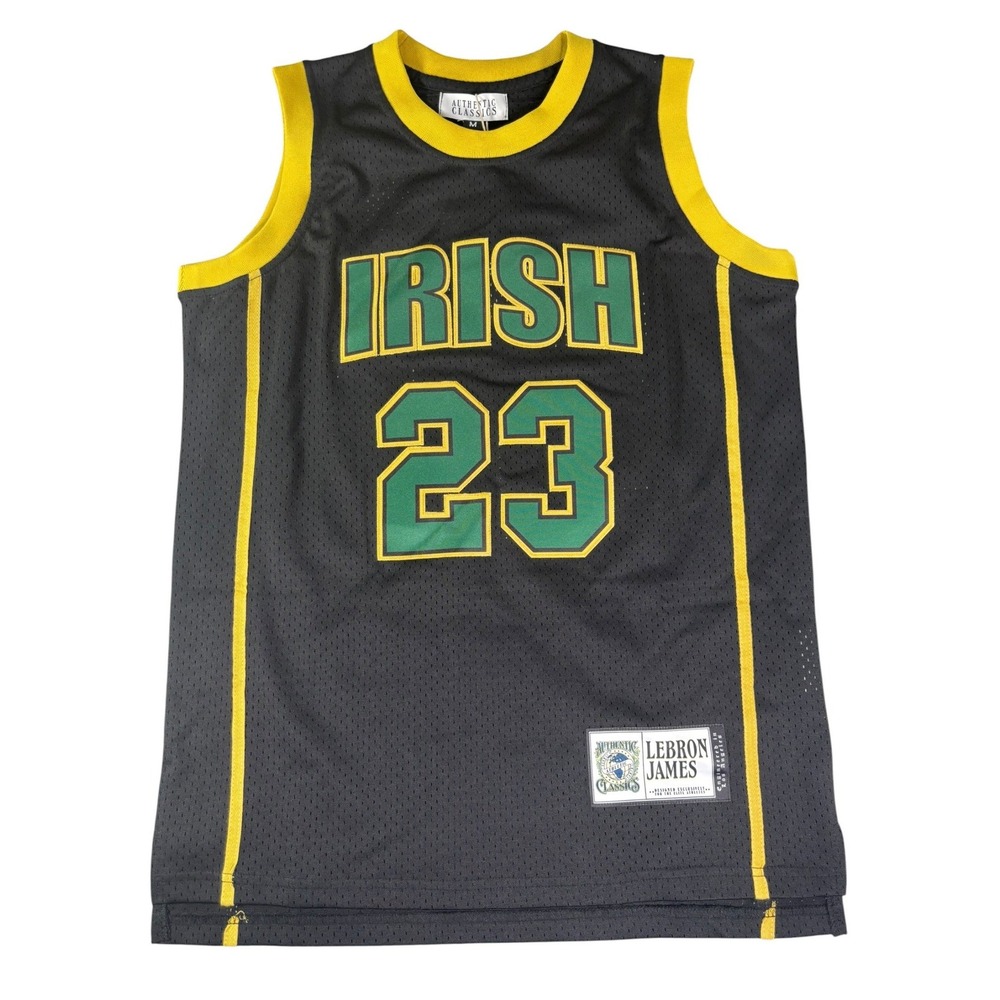 Authentic‎ Classics LeBron James St. Vincent Irish 23 HS Jersey Black Mens M NWT